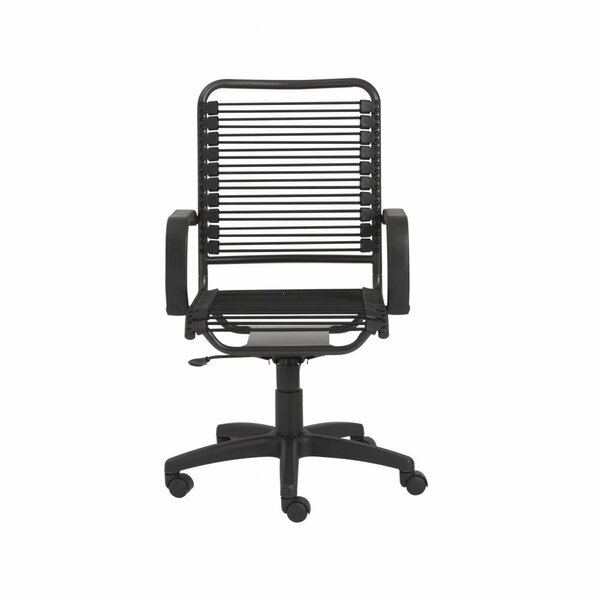 Homeroots 43 in. Round Bungee Cord High Back Office Chair Black & Black 400764